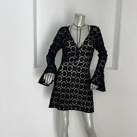 mermaid black dress Free People Juno Mini Dress main image 0